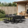 vidaXL Patio Dining Set with Cushions Garden Outdoor Furniture Black Textilene - 2 of 4