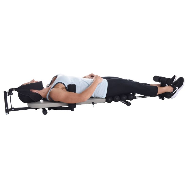 Stamina InLine Back Stretch Bench with Cervical Traction - Gray, 3 of 8