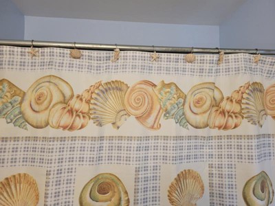 Sea Shell Shower Curtain Hooks Brass Gold Tone Ocean Star Fish Coastal lot  of 11