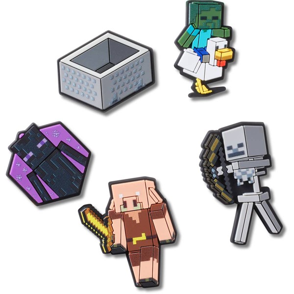 Jibbitz Crocs Minecraft charms para zapatos, paquete de 5