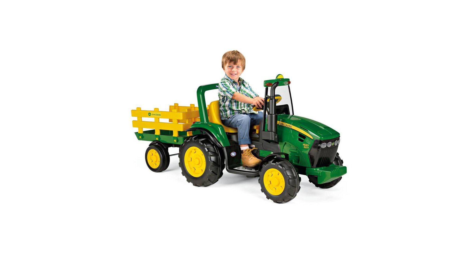 Peg Perego John Deere 12V Heavy Duty Tractor Powered Ride-On - Green