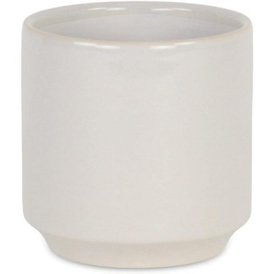 Cheung's Elegora Straight Side Solid Color Ceramic Pot - Small - Off White
