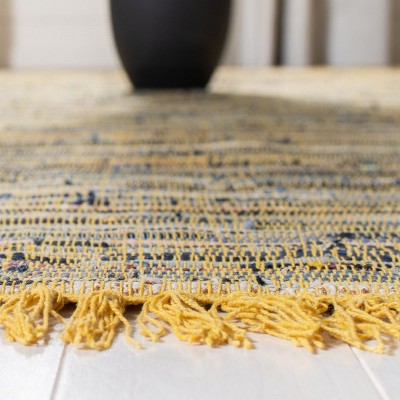 Handwoven Sunshine Stripe Cotton Area Rug, 4' x 6'