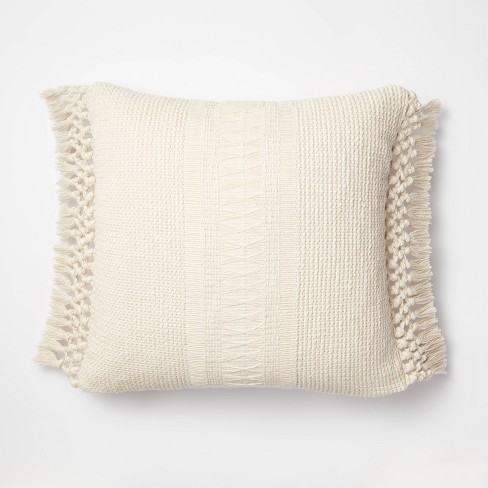 Textural Woven Throw Pillow with Trims Cream - Threshold™ designed with Studio McGee - image 1 of 4