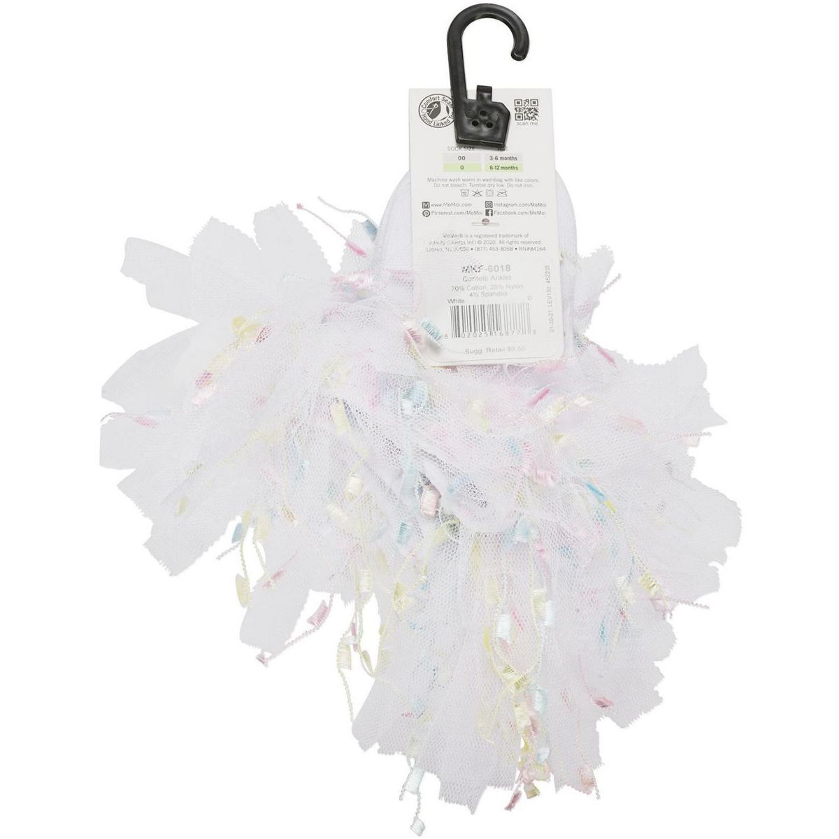 Memoi Girls Confetti Cotton Blend Anklet Sock - thumbnail 4