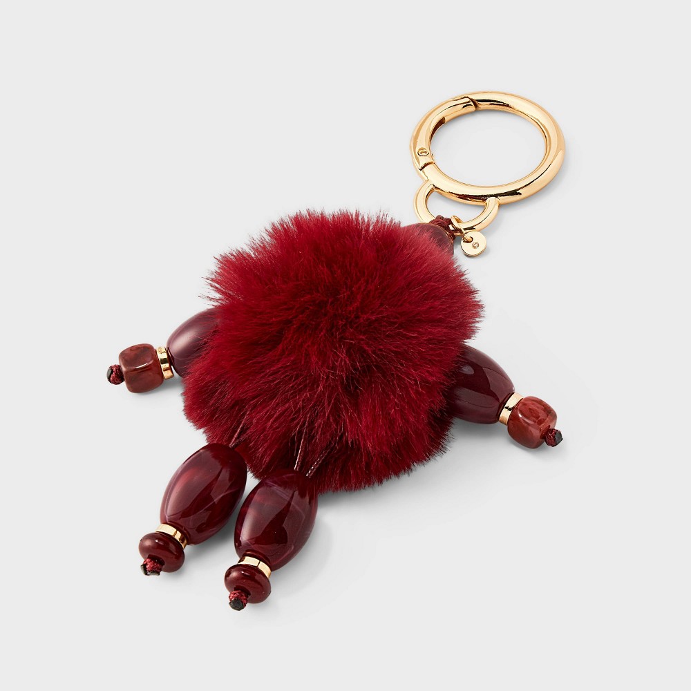 Precious Stone Pom Creature Bag Charm - A New Day™ Burgundy