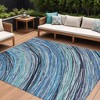 HomeRoots 10' X 14' Blue Aqua And Ivory Abstract Washable Indoor Outdoor Area Rug - 2 of 4