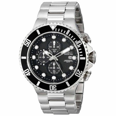 Invicta 18906 Men's Pro Diver Black Textured Dial Steel Bracelet Chronograph Dive Watch
