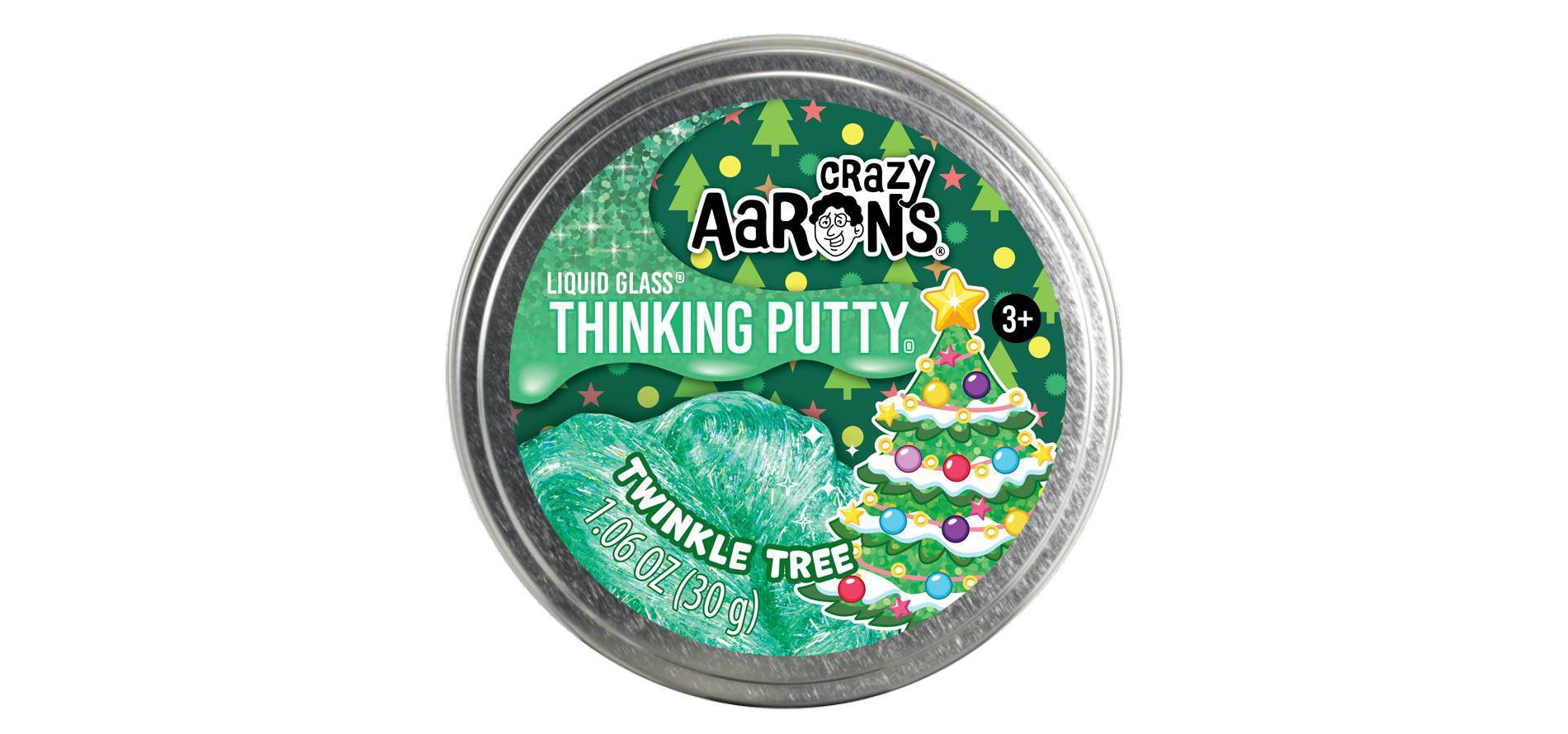 Crazy Aaron's Twinkle Tree Liquid Glass Thinking Putty Tin - Clear