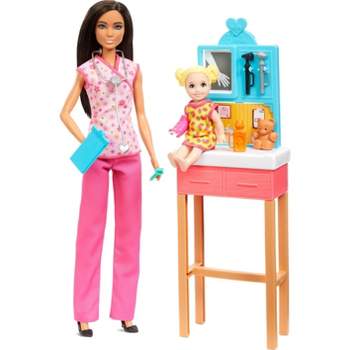 Barbie Pediatrician Doll and Doctor Playset with Accessories, Pink Scrubs (Target Exclusive)