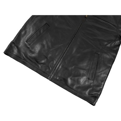Victory Outfitters Men's Genuine Lambskin Leather Straight Bottom Jacket Black S — фото 5