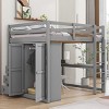 Streamdale Wood Full Size Loft Bed with Built-in Wardrobe, Desk, Storage Shelves and Drawers, Gray - 2 of 4
