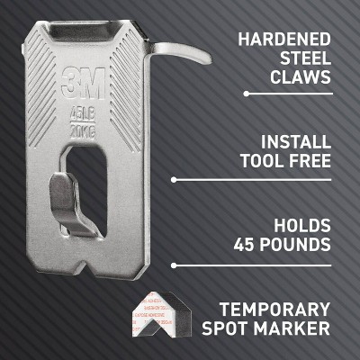 3-Pack Hardened Steel Drywall Picture Hangers with Spot Markers