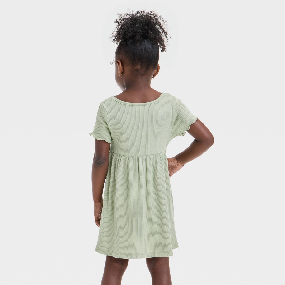 Toddler Girls' Short Sleeve Solid Ribbed Dress - Cat & Jack™ - thumbnail 5