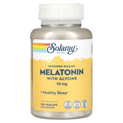 Solaray Extended Release Melatonin With Glycine, 100 VegCaps
