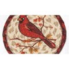 Earth Rugs Wildlife Cardinal Round Coaster – 7"x7" Braided Jute with Hand-Stenciled Cardinal, Rustic Nature-Inspired Design - 3 of 3