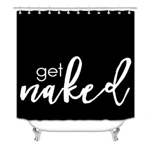 Black Get Naked Shower Curtains for Bathroom Waterproof Fabric Bath Curtain Durable Soft Stylish Bathroom Decor 72x72 Inch - 1 of 1