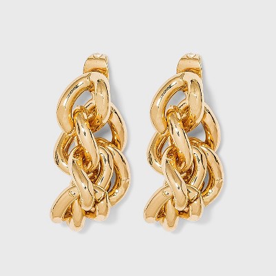 Linked Jacket Hoop Earrings - A New Day™ Gold