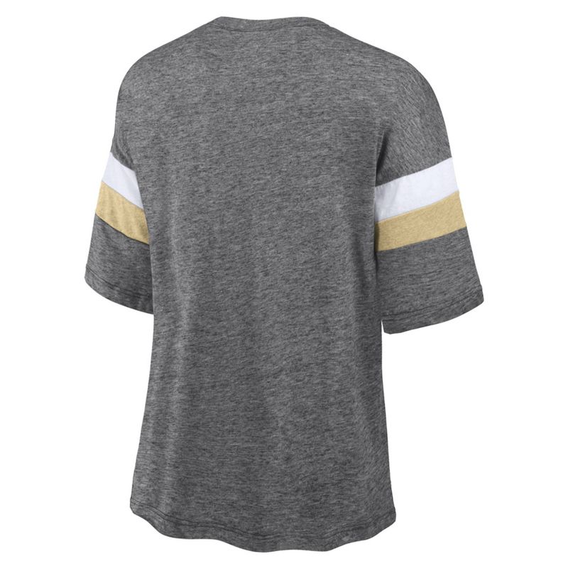 NFL New Orleans Saints Women&#39;s Weak Side Blitz Marled Left Chest Short Sleeve T-Shirt, 3 of 4