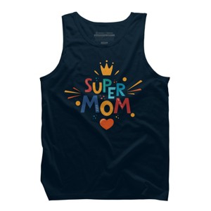 Men's Design By Humans Super Mom Crown By NikkiArtworks Tank Top - Navy - Large - 1 of 2