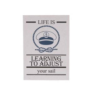 Beachcombers 13.4" WOOD LEARNING TO ADJUST WALL PLQ - 1 of 2