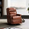 Favonius Wooden Upholstery Genuine Leather Swivel Rocker Recliner with Nailhead Trim for Bedroom and Living Room| ART OF LIVING DESIGNS - 2 of 4