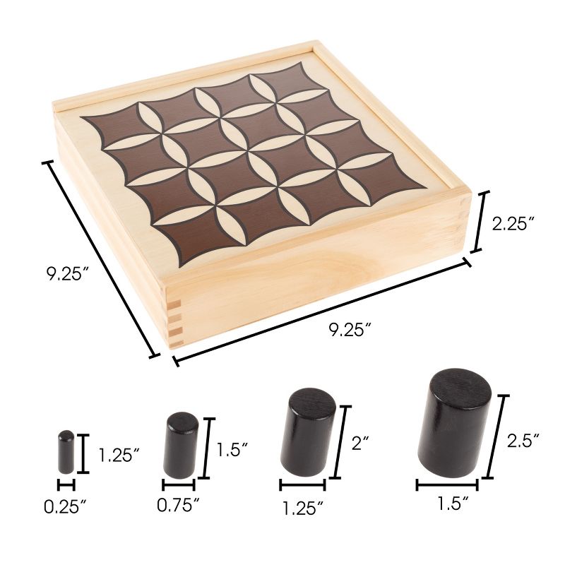 Toy Time Wooden Tabletop 3D Tic Tac Toe Game Set, 3 of 9