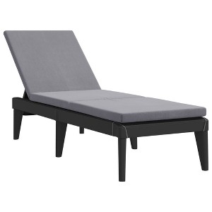 vidaXL Sun Lounger with Cushion - Adjustable Backrest, Lightweight Anthracite Outdoor Chaise Lounge Chair - 1 of 4