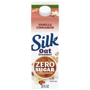 Silk Oat Zero Sugar Cinnamon Vanilla Dairy-Free Gluten Free Creamer - 32 fl oz - 1 of 4