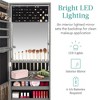 Best Choice Products Hanging Mirror Jewelry Armoire, Door or Wall Mounted Cabinet w/ LED Lights, Lock - 3 of 4