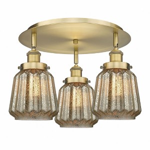 Chatham - 3 Light Flush Mount In Art Deco Style-8 Inches Tall and 18.25 Inches Wide - 1 of 1