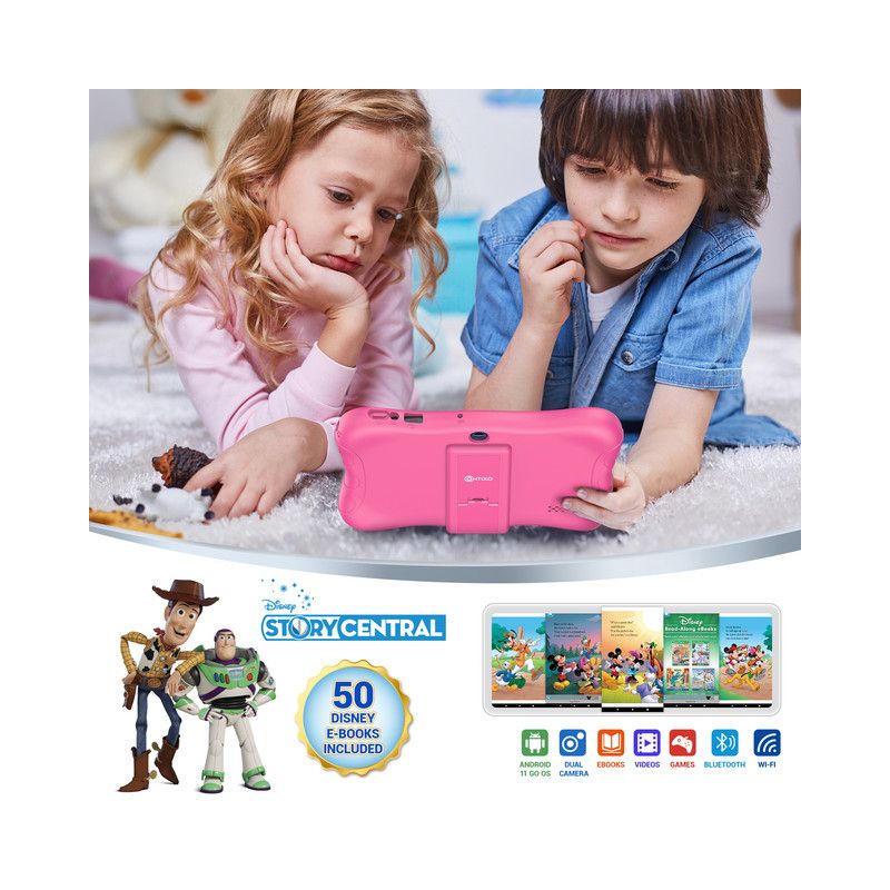 Contixo 7" Android Kids 32GB Tablet (2023 Model), Includes 50+ Disney Storybooks & Stickers, Protective Case with Kickstand, 3 of 20