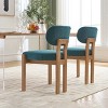 VYNXARIA Wooden Dining Chairs Set of 2,Modern Fabric Upholstered Dining Room Chair Kitchen Chairs,Teal - 3 of 4