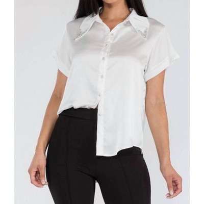 Women's Rhinestones Collar Shirt - Fashion CITY