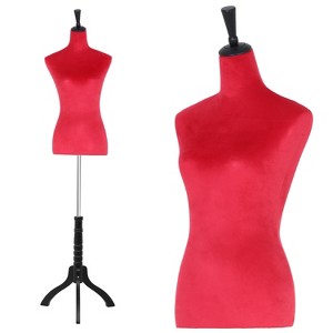 FDW Female Mannequin 53-67 Inch Adjustable Mannequin Torso Dress Form with Realistic Female Body Shape & Stand Wood Base - 1 of 4