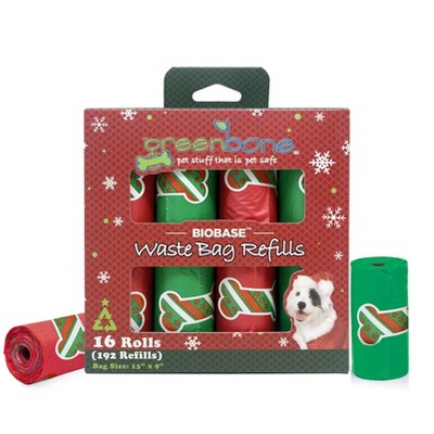 Greenbone Biobase Christmas themed Pet Waste Bag Refills 16 Rolls 192 Refills To Keep Your Pet Happy And Your Neighborhood Clean Target