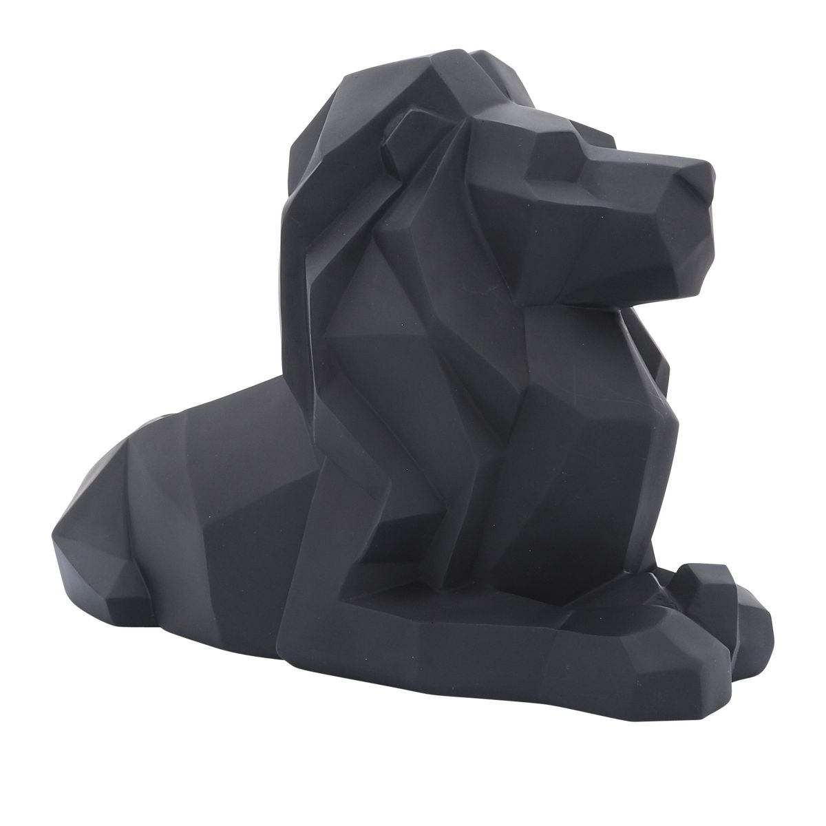Modern Geometric Lion Figurine - Bold Resin Polyresin Sculpture - Sleek Abstract Animal Statue for Home, Office, Living Room & Desk Decor - 8" - thumbnail 6