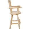 Fir Wood Swivel Bar Stool with Backrest, Footrest, and Wide Armrest for Kitchen, Dining Room, Restaurant, or Pub - 3 of 4