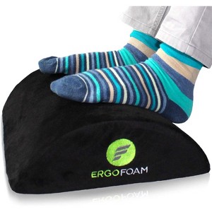ErgoFoam Ergonomic Foot Rest Under Desk - Premium Velvet Soft Foam Footrest for Desk - Most Comfortable Desk Foot Rest in The World for Lumbar - 1 of 4
