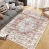 COZONY Vintage Boho Floral Hallway Runner Rug — Washable Low Pile Area Rug with Non-Slip Backing, Stain-Resistant Medallion Carpet for Bathroom - 3 of 4