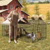 Metal Chicken Coop, Portable Chicken Run with Waterproof UV-Resistant Cover, Outdoor Poultry Cage for Backyard/Farm, for Chickens Rabbits Ducks - 3 of 4