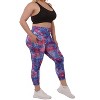 Women's PLUS SIZE HIGH WAIST TUMMY CONTROL SPORTS LEGGINGS WITH SIDE POCKETS - SHOSHO - 2 of 4