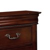 Royal Hampton 2 Drawer Wooden Nightstand with Hidden Top Drawer and Metal Handles, Brown - 2 of 4