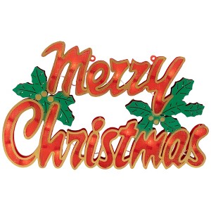 Northlight Lighted Merry Christmas Window Silhouette - 16.5" - 1 of 4