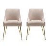 WestinTrends Upholstered Performance Velvet Accent Chair With Metal Leg (Set of 2) - 3 of 4