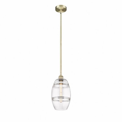 Vaz - 1 Light Stem Hung Mini Pendant In Industrial Style-9.38 Inches Tall and 8 Inches Wide