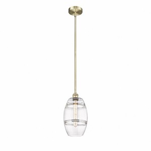 Vaz - 1 Light Stem Hung Mini Pendant In Industrial Style-9.38 Inches Tall and 8 Inches Wide - 1 of 1