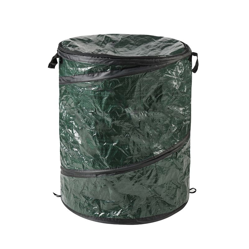 Leisure Sports Pop-Up Trash Can Bin for Camping, Picnics, and Outdoor Parties – 33-Gal, Green, 1 of 11