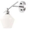Elegant Lighting Gene 1 light Black and Frosted white glass left Wall sconce - 3 of 4
