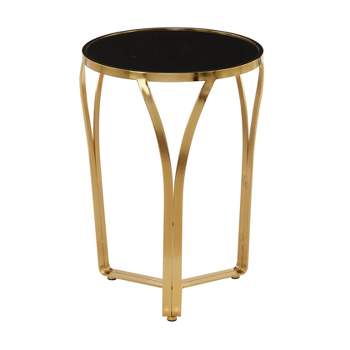 22.80" Contemporary Metal Accent Table Gold - Olivia & May